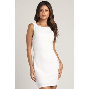 Lulus Devoted Lover White Backless Knotted Bodycon Mini Dress - Size S